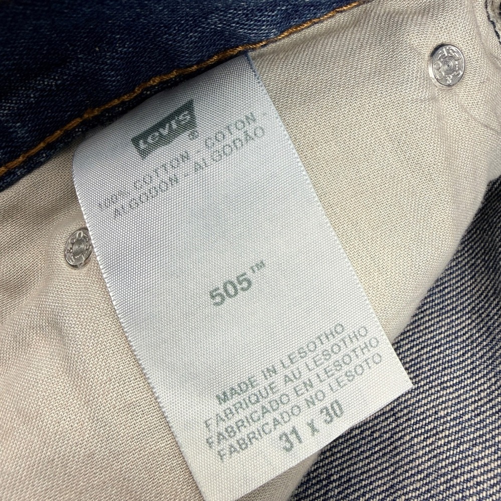 Levis 505 Regular Fit Straight Leg Jeans Mens 31x30 Dark Wash Blue NWT 005054886 - Picture 4 of 7